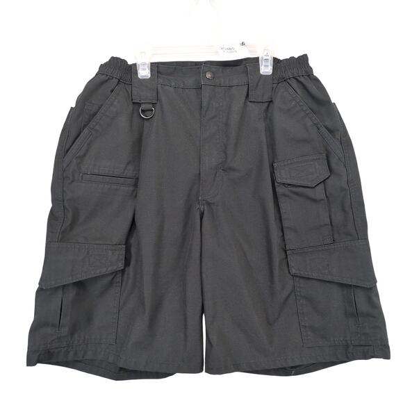 Propper Men's 36x9 Tactical Cargo Shorts Elastic Waist F5253 Black Ripstop Relax - Picture 1 of 10
